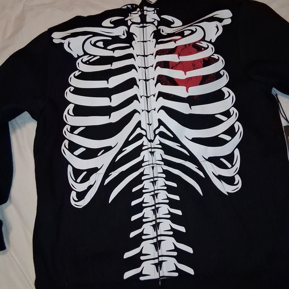 Urban Planet Black Skeleton Zip-Up Sweater